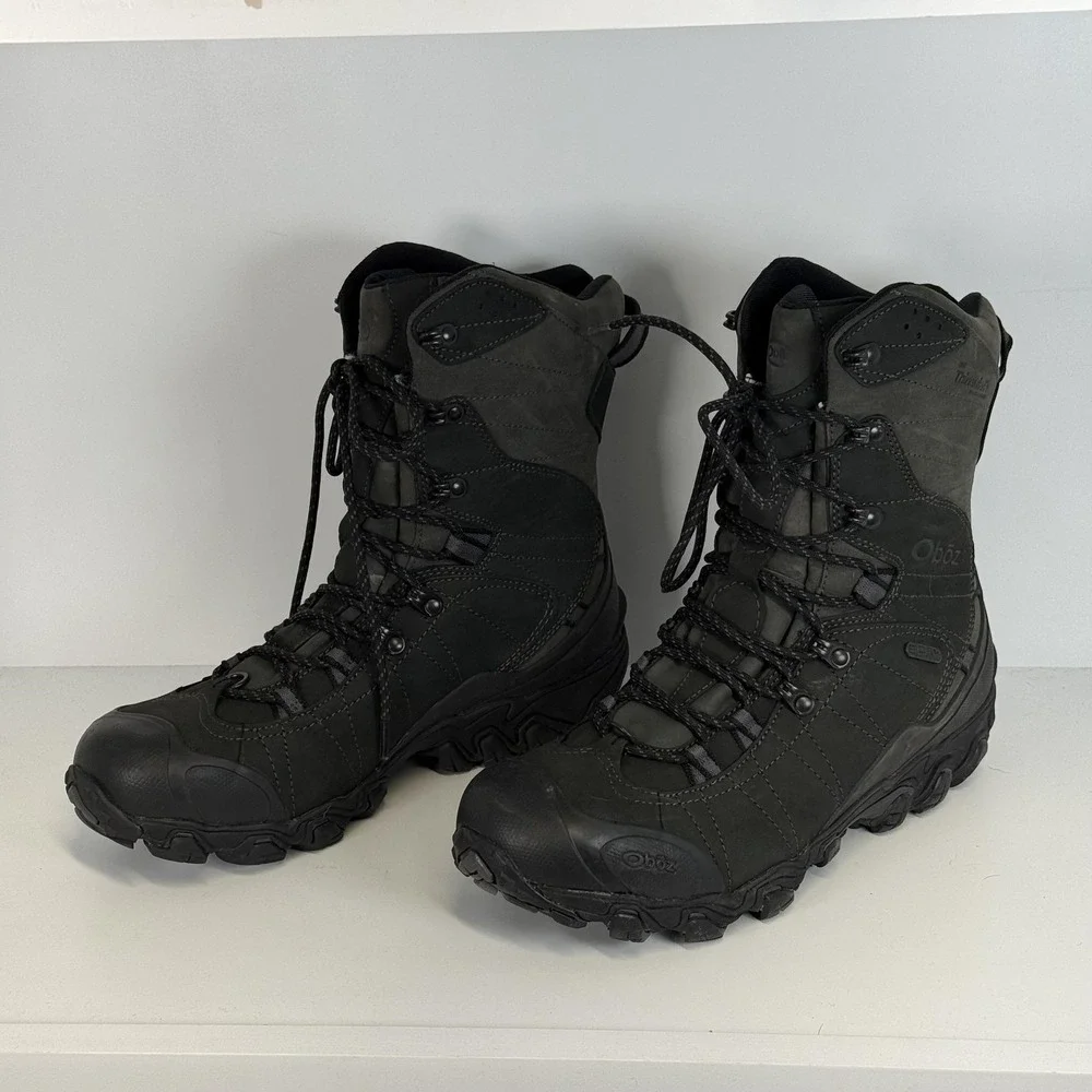 Oboz Boots Mens 10 Black Thinsulate BDry Waterproof Insulated Winter Snow Hiking